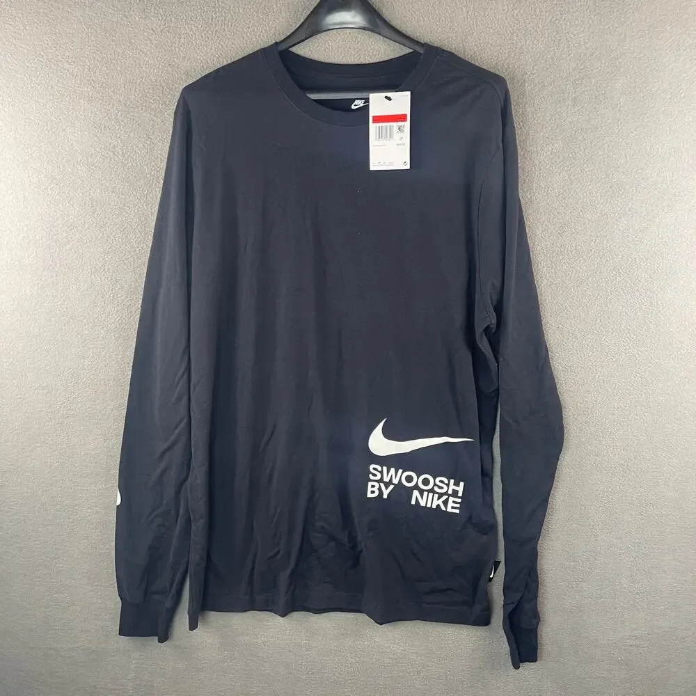 Nike Swoosh Long Sleeve T-Shirt Men's Large Tall Black